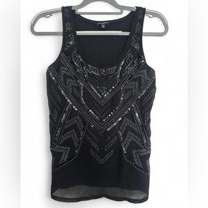 Express Black Sequin beaded Tank Top